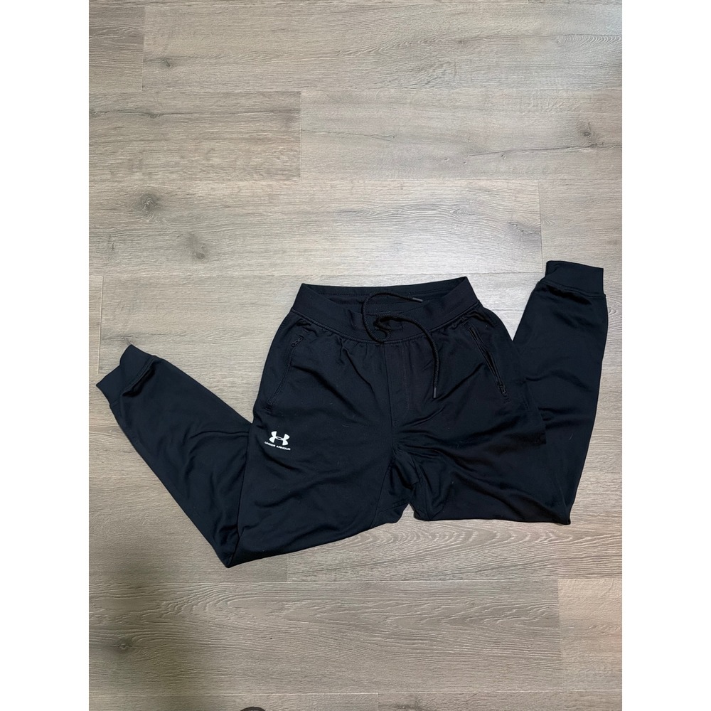 Under Armour Mens Black Loose Fit Joggers Athletic Training Pants Medium MD